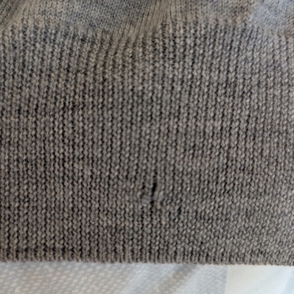 Paul Frederick Men Large 100% Extra Fine Merino Wool Sweater Gray Grunge Grandpa - Picture 7 of 7